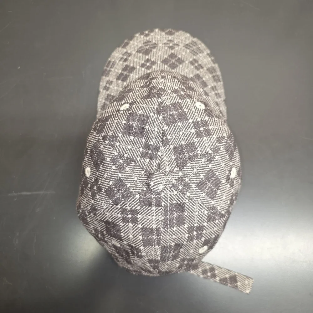 Free People Hat‎ Cap Strap Back Womens Adjustable Gray Plaid 100% Cotton